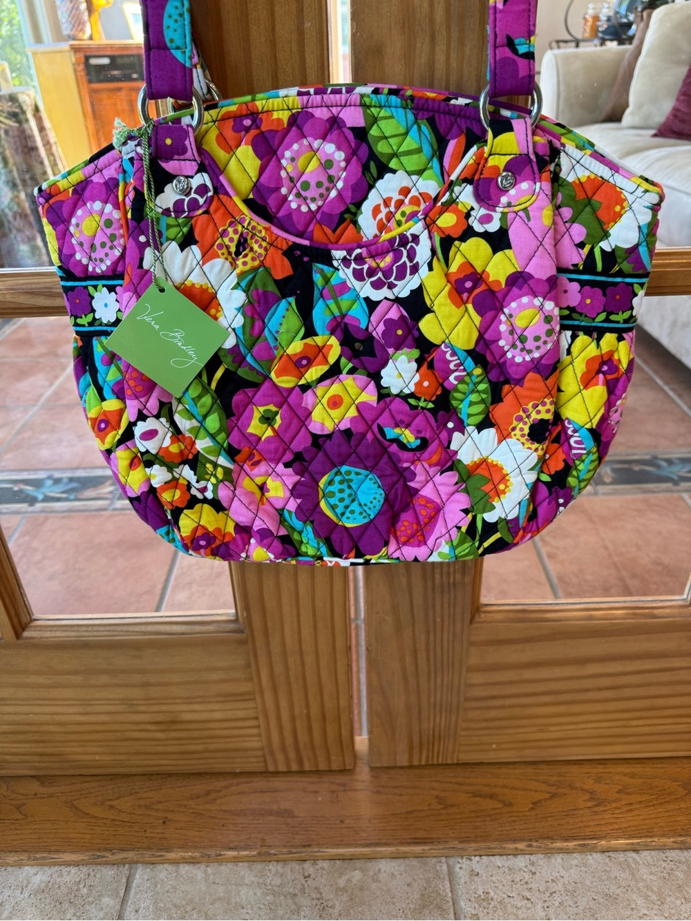 Vera Bradley Quilted Floral Shoulder Bag in Pink Multi
